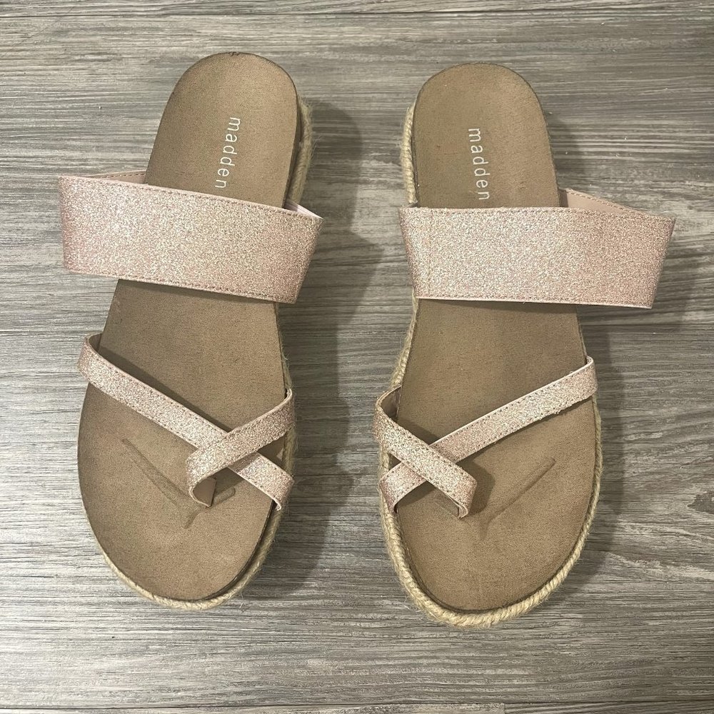 Pink Sparkly Platform Sandals - Size 7M